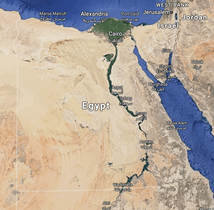 Egypt is a Large Country and Travel Risks Vary Greatly from One Region to Another (Source: Google Maps)